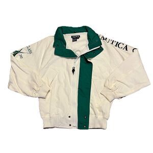 Nautica Challenge Vintage 90s Jacket Mens J Class Windbreaker Hooded Sailing Med